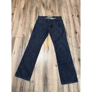 Mens Express Jeans Dark Wash Straight Leg Denim Pants Size 34x34